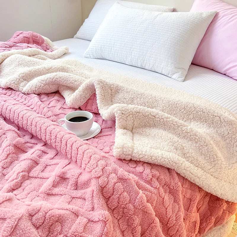 BlushHaven Ultra-Soft Throw – Silky Flannel Comfort for Every Season