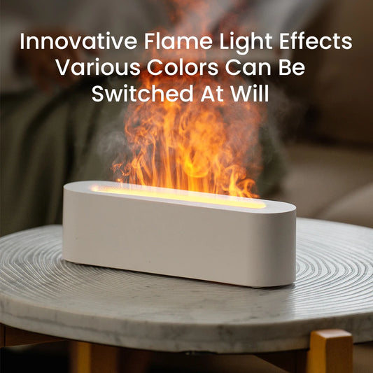 GlowMist Flame Diffuser – Soothing Aromatherapy with a Cozy Firelight Glow Night Light