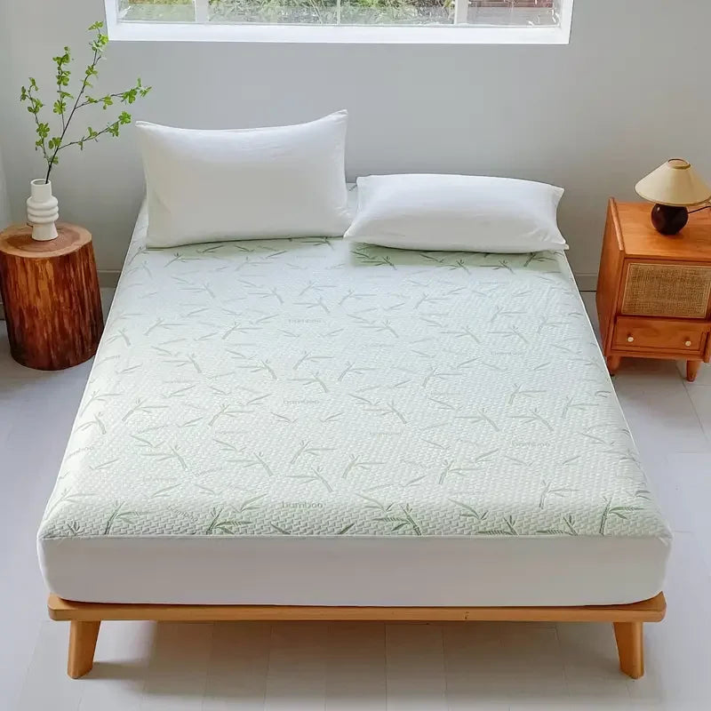 CoolGuard Bamboo Mattress Protector – Soft, Waterproof, & Breathable Comfort