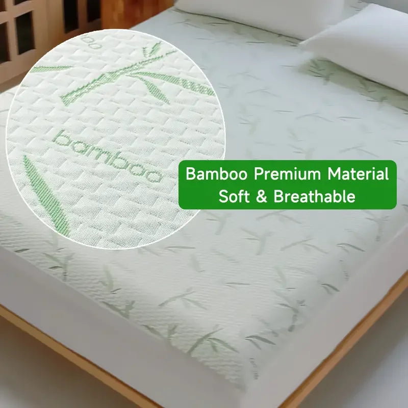 CoolGuard Bamboo Mattress Protector – Soft, Waterproof, & Breathable Comfort