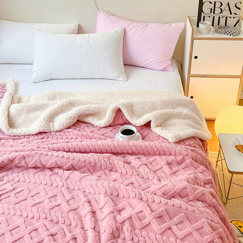 BlushHaven Ultra-Soft Throw – Silky Flannel Comfort for Every Season